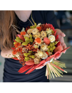 bouquet de fleurs séchées ton orange 2