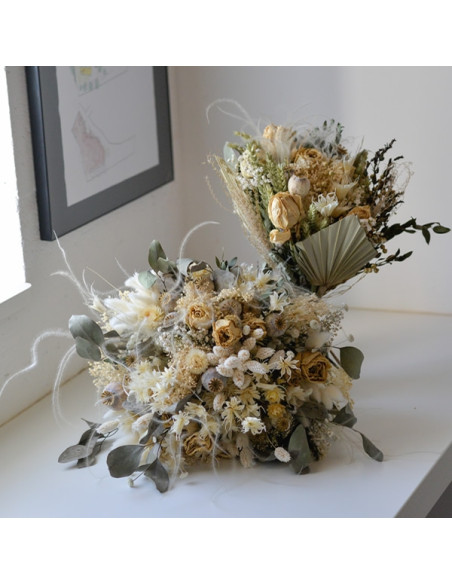 bouquet de fleurs séchées tons naturels