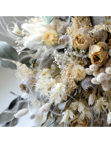 bouquet de fleurs séchées tons naturels